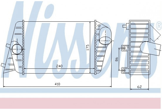 Interkoeler, tussenkoeler 96700 Nissens