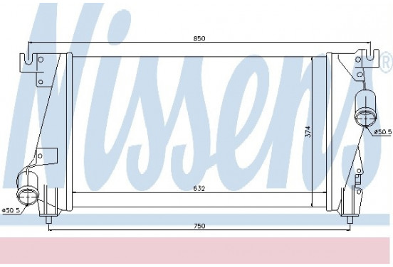 Interkoeler, tussenkoeler 96848 Nissens