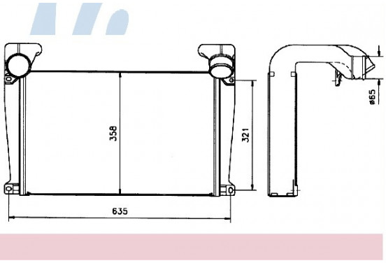 Interkoeler, tussenkoeler 96986 Nissens