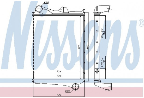 Interkoeler, tussenkoeler 97006 Nissens