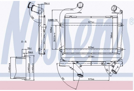 Interkoeler, tussenkoeler 97061 Nissens