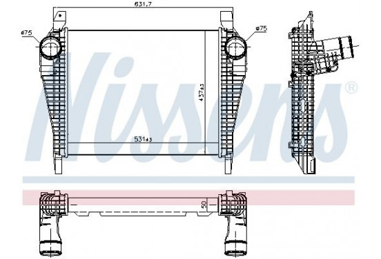 Interkoeler, tussenkoeler 97064 Nissens