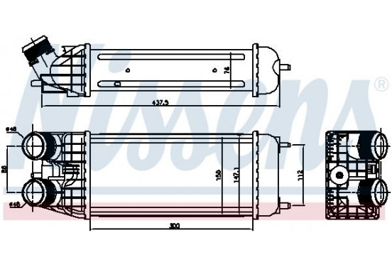 Interkoeler, tussenkoeler 96509 Nissens