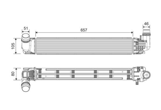 Intercooler, inlaatluchtkoeler 818228 Valeo