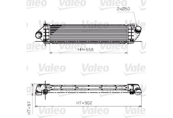 Intercooler, inlaatluchtkoeler 818246 Valeo