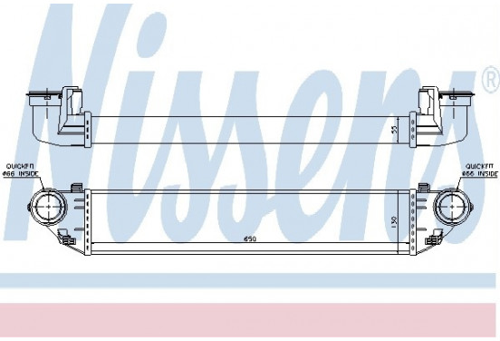 Interkoeler, tussenkoeler 96714 Nissens