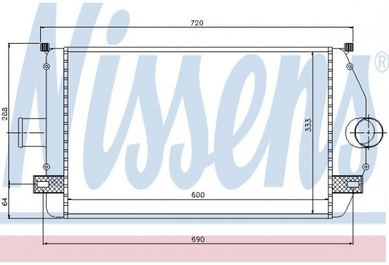 Interkoeler, tussenkoeler 96866 Nissens