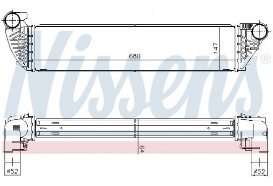 Intercooler, inlaatluchtkoeler 96418 Nissens