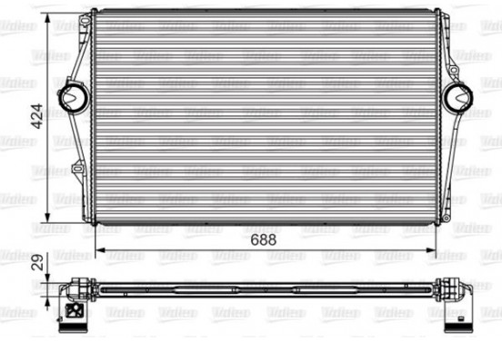 Intercooler, inlaatluchtkoeler 818283 Valeo