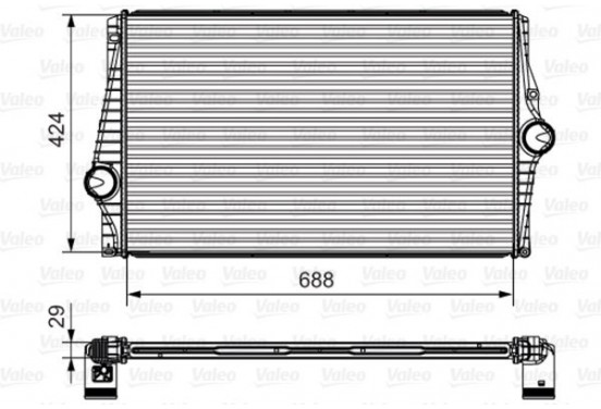 Intercooler, inlaatluchtkoeler 818280 Valeo