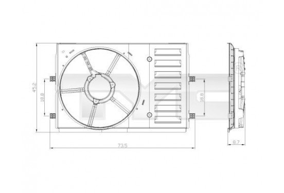 Houder, radiateurventilator 837-0035-1 TYC