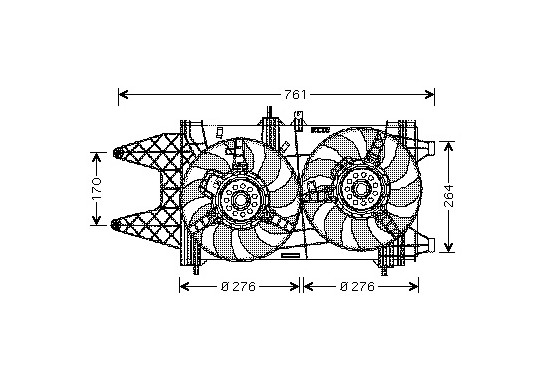 KADER + DUBBELE KOELVENTILATOR PUNTO vanaf '99 1,9D  met AIRCO 1620749 International Radiators