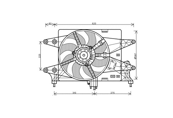 KADER + VENTILATOR  Doblo rest. 1.4 +A/C 05+ 1637747 International Radiators