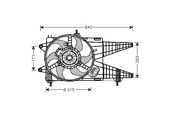 KADER + VENTILATOR  Punto 1.3 16V MJ vanaf '03 1622746 International Radiators