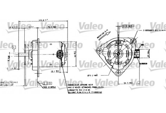 Electrische motor t.b.v. koelventilator 698084 Valeo