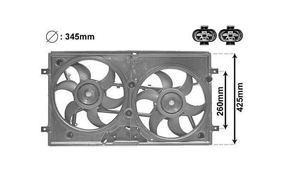 KADER + DUBBELE KOELVENTILATOR TYPE III (2x345mm) 5875749 International Radiators