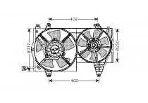 KADER + DUBBELE KOELVENTILATOR 1.9 / 2.0 T4