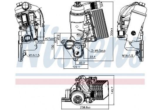 Oliekoeler 90953 Nissens