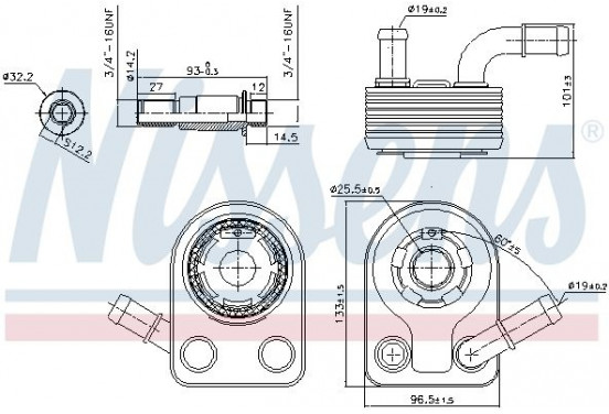 Oliekoeler 90972 Nissens