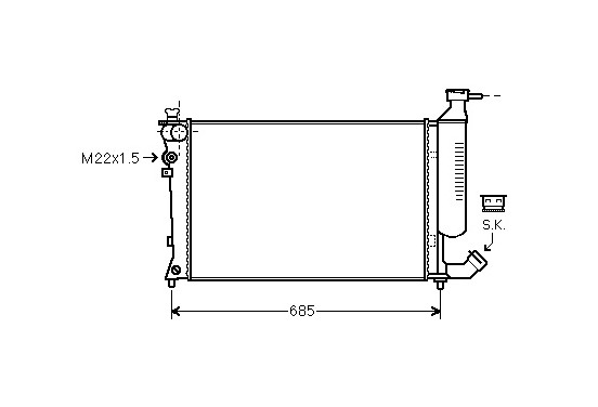 RADIATEUR 9/98+ 1,4 1,8 -AUTO +A.C. 09002155 International Radiators Plus