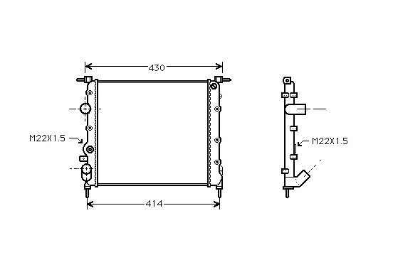 RADIATEUR BENZINE 1.2 8V  zonder AIRCO  12/98+ 43002260 International Radiators