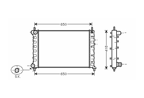 RADIATEUR BENZINE 1,6I met AIRCO 73002076 International Radiators