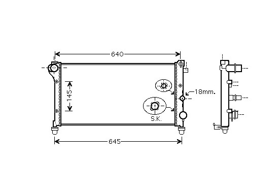 RADIATEUR PANDA/VAN 13JTD MT vanaf '03 17002295 International Radiators Plus