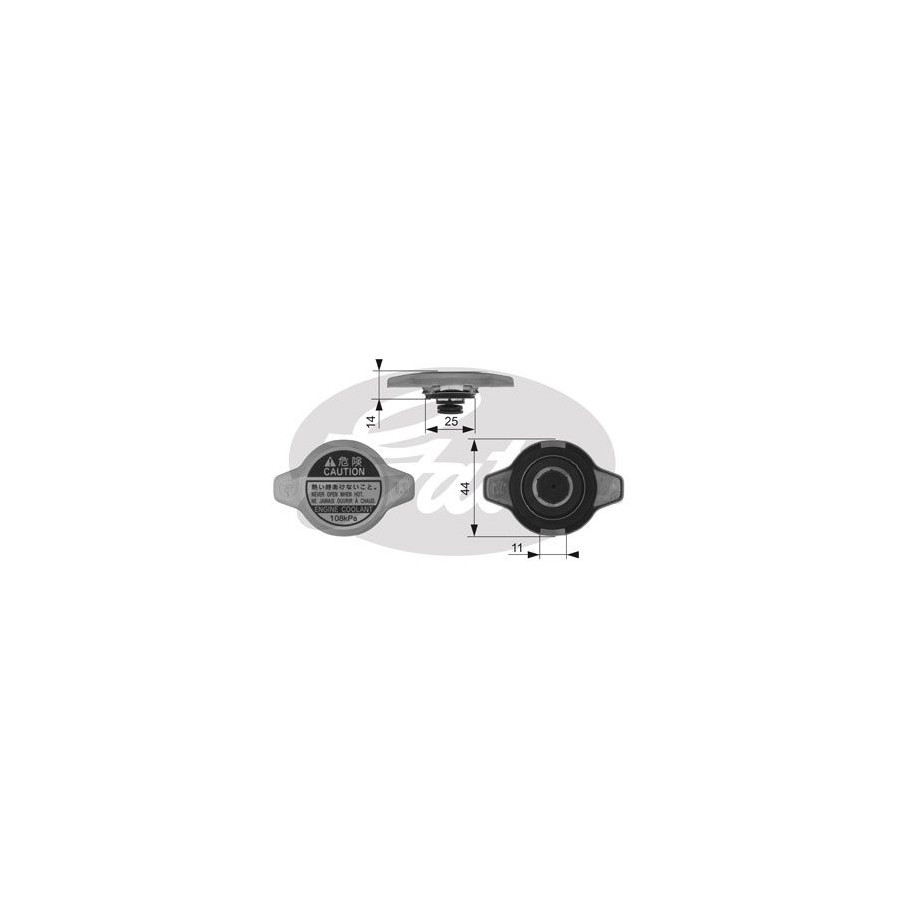 Radiateurdop RC134 Gates voor o.a. ACURA, ASTON MARTIN, CITROEN, FIAT ...