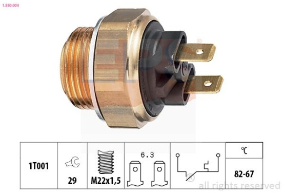 Temperatuurschakelaar, radiateurventilator 1.850.004 EPS Facet