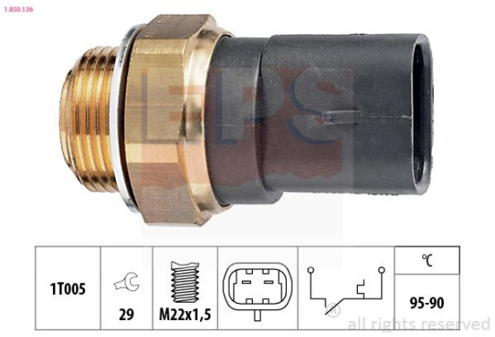 Temperatuurschakelaar, radiateurventilator 1.850.136 EPS Facet