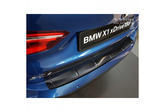 Zwart RVS Bumper beschermer passend voor BMW X1 II F48 M-Pakket 2015- 'Ribs'