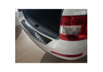 Zwart RVS Bumper beschermer passend voor Skoda Octavia III Kombi 2013- 'Ribs'