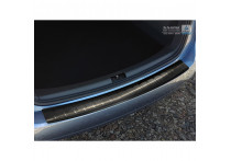 Zwart RVS Bumper beschermer passend voor Volkswagen Touran II 2010-2015 'Ribs'
