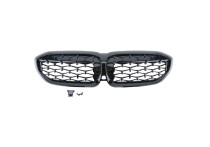 Glanzend zwarte 'Diamond Type' Grill passend voor BMW 3-Serie G20/G21 2019- excl. LCI