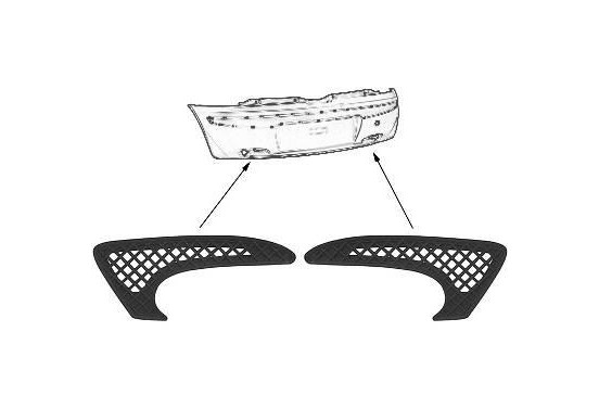 ACHTERBUMPERGRILL KIT ONDER LINKS+RECHTS 3-deurs