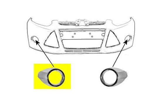 BUMPERGRILL ONDER RECHTS  + MISTLICHTGAT  + Chrome Buiten