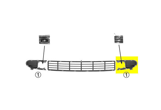 BUMPERGRILL ONDER LINKS  UITGEZ. MISTLICHTGAT