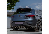 Oneway Achterbumperskirt (Diffuser) Seat Leon (5F) HB FR Facelift 2017-2020 - Glanzend Zwart