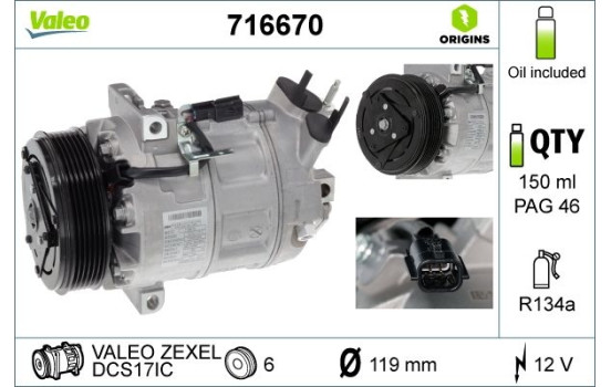 Kompressor, klimatanläggning NEW ORIGINAL PART