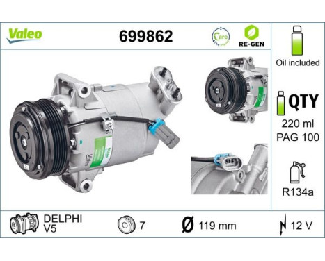 Kompressor, klimatanläggning REMANUFACTURED, bild 2