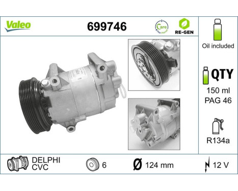 Kompressor, klimatanläggning REMANUFACTURED, bild 2