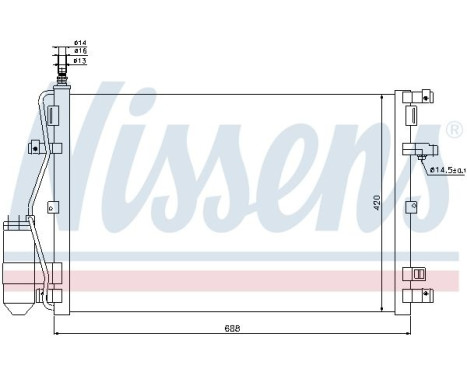 Kondensator, klimatanläggning 94937 Nissens, bild 2