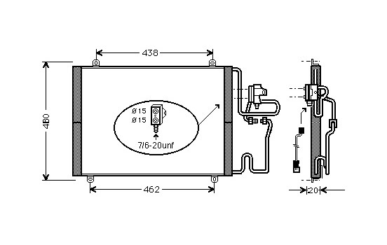 Kondensor, klimatanläggning 43005219 International Radiators
