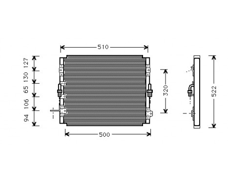Kondensor, klimatanläggning 53005244 International Radiators