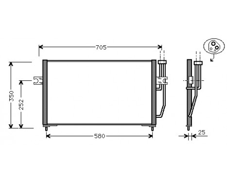 Kondensor, klimatanläggning 59005128 International Radiators