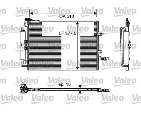 Kondensor, klimatanläggning 818165 Valeo