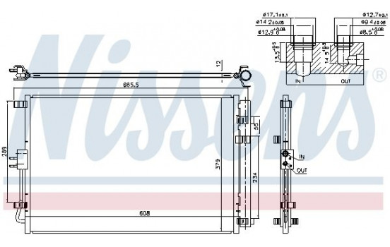 Kondensor, klimatanläggning 940599 Nissens