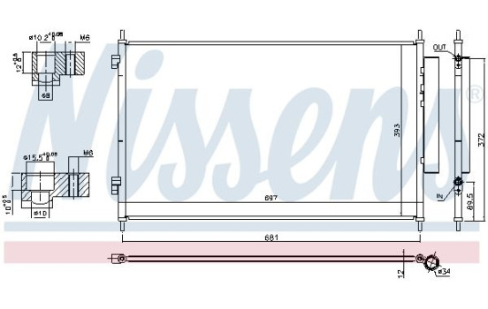 Kondensor, klimatanläggning 940811 Nissens