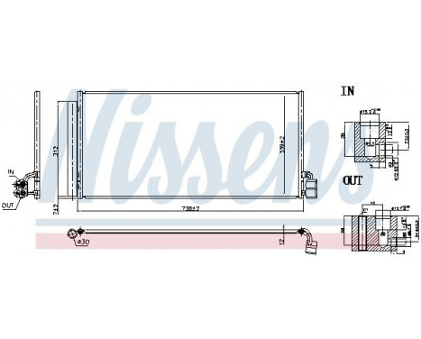 Kondensor, klimatanläggning 941068 Nissens, bild 2