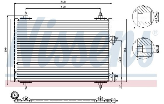 Kondensor, klimatanläggning 94570 Nissens, bild 2